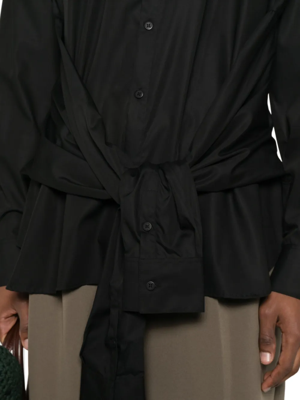 Charles Jeffrey Loverboy Shirt met gestrikte voorkant Zwart