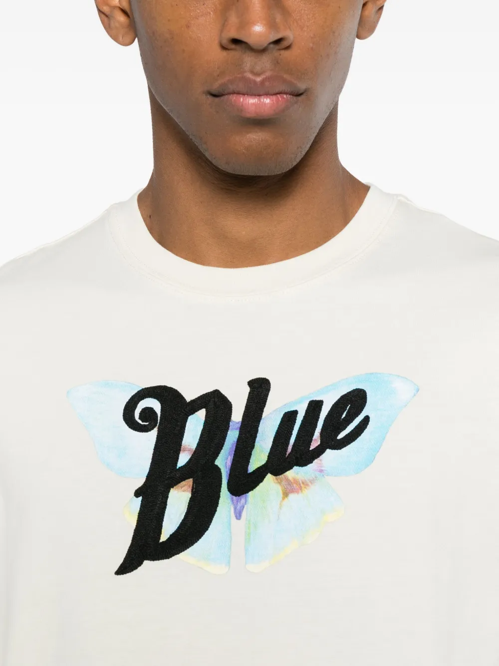 BLUEMARBLE T-shirt met vlinder-effect en print Wit