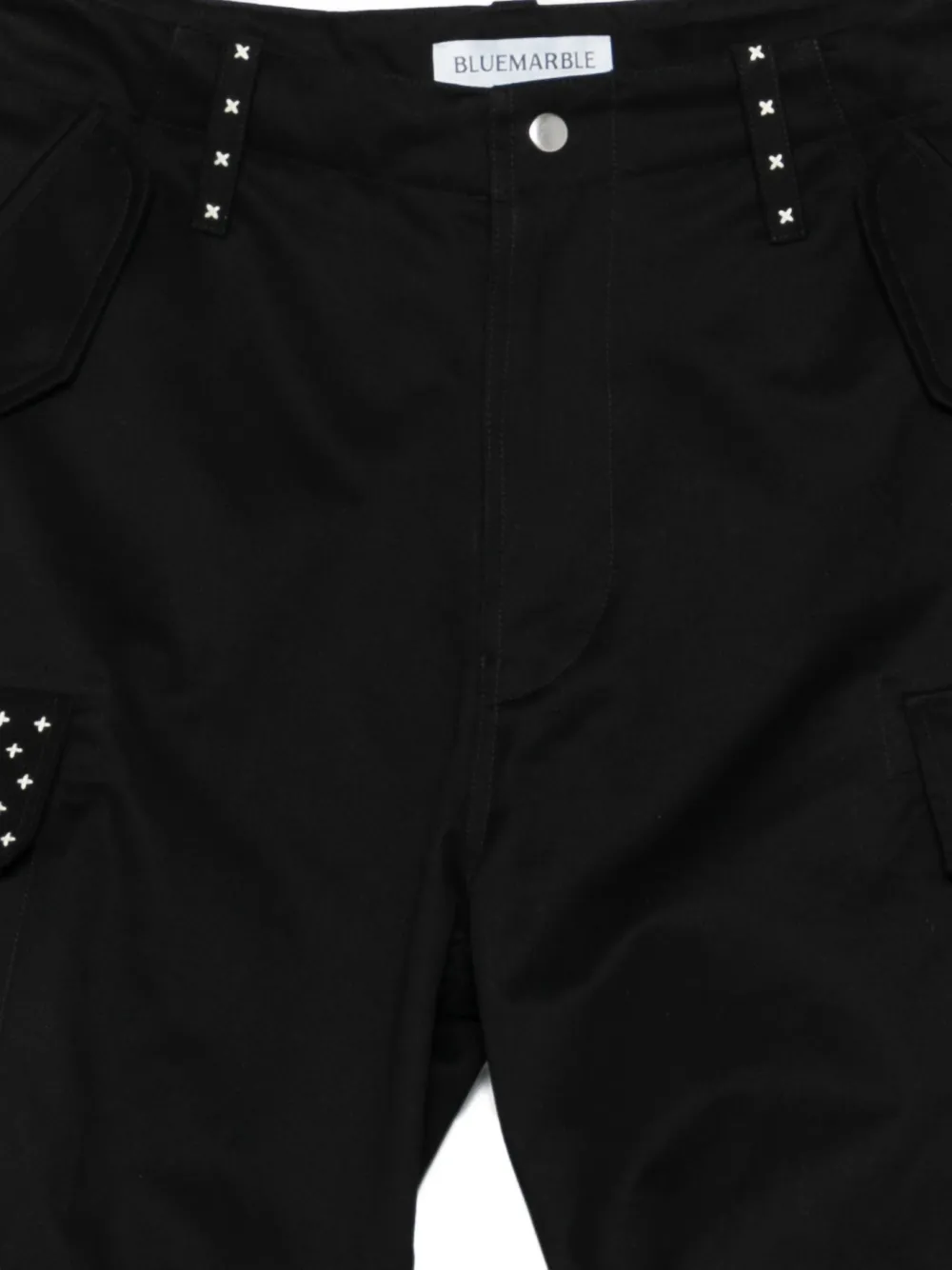 Bluemarble Embroidered Cargo Trousers In Black