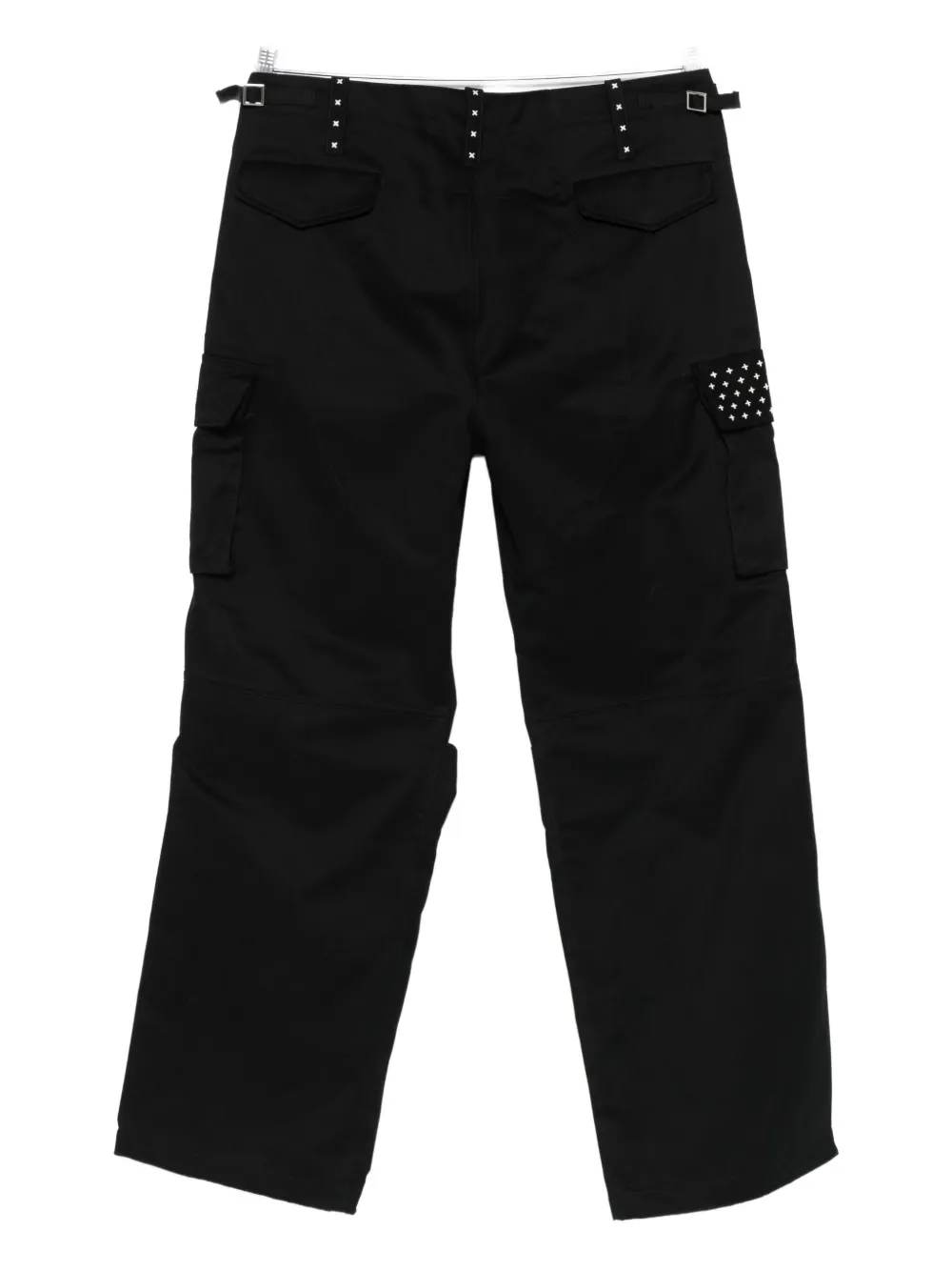 Bluemarble Embroidered Cargo Trousers In Black
