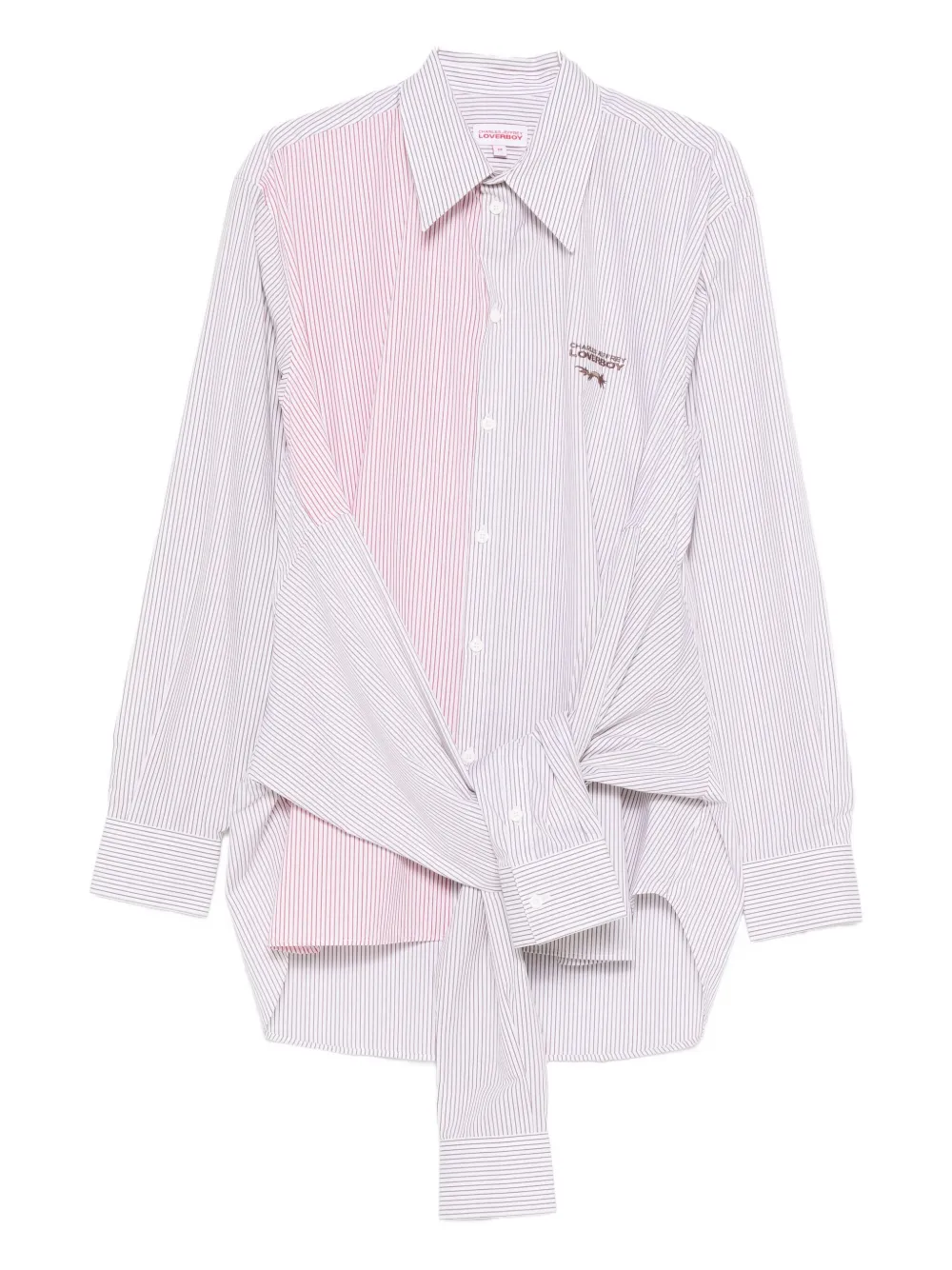 Charles Jeffrey Loverboy Striped Knot Hug Shirt In White