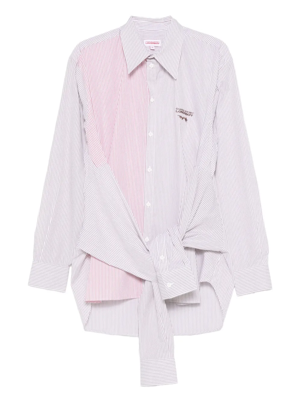 Charles Jeffrey Loverboy striped knot hug shirt | Brown | Image 1