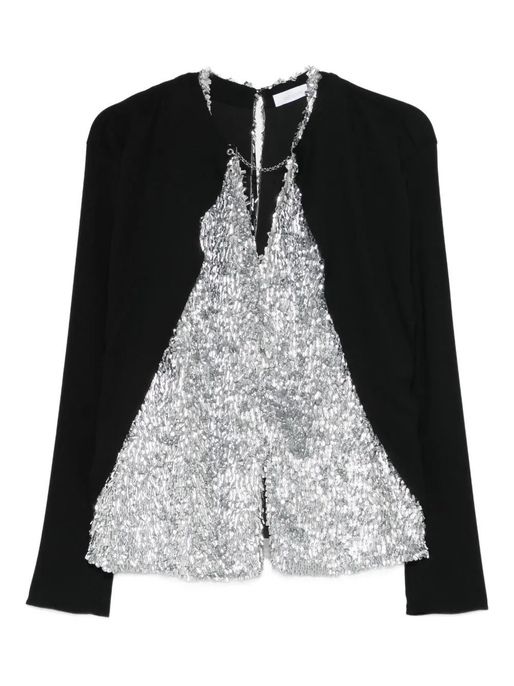 Rabanne sequin embellished top | Black | Image 1