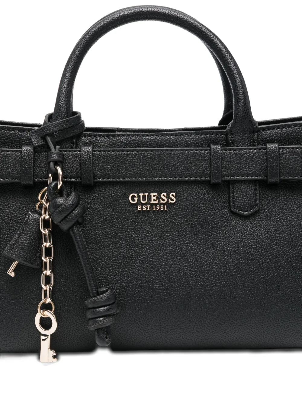 Guess Usa Buckle-charm Tote Bag In Black