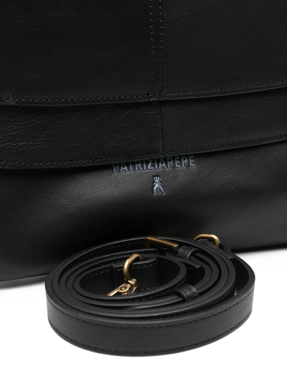 Patrizia Pepe Leren schoudertas Zwart