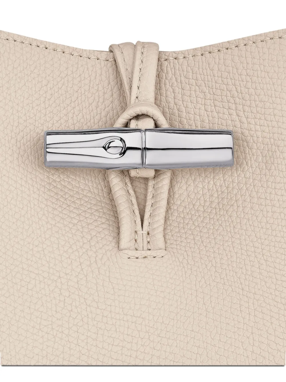 Longchamp Medium Le Roseau Grained-leather Shoulder Bag In Neutral