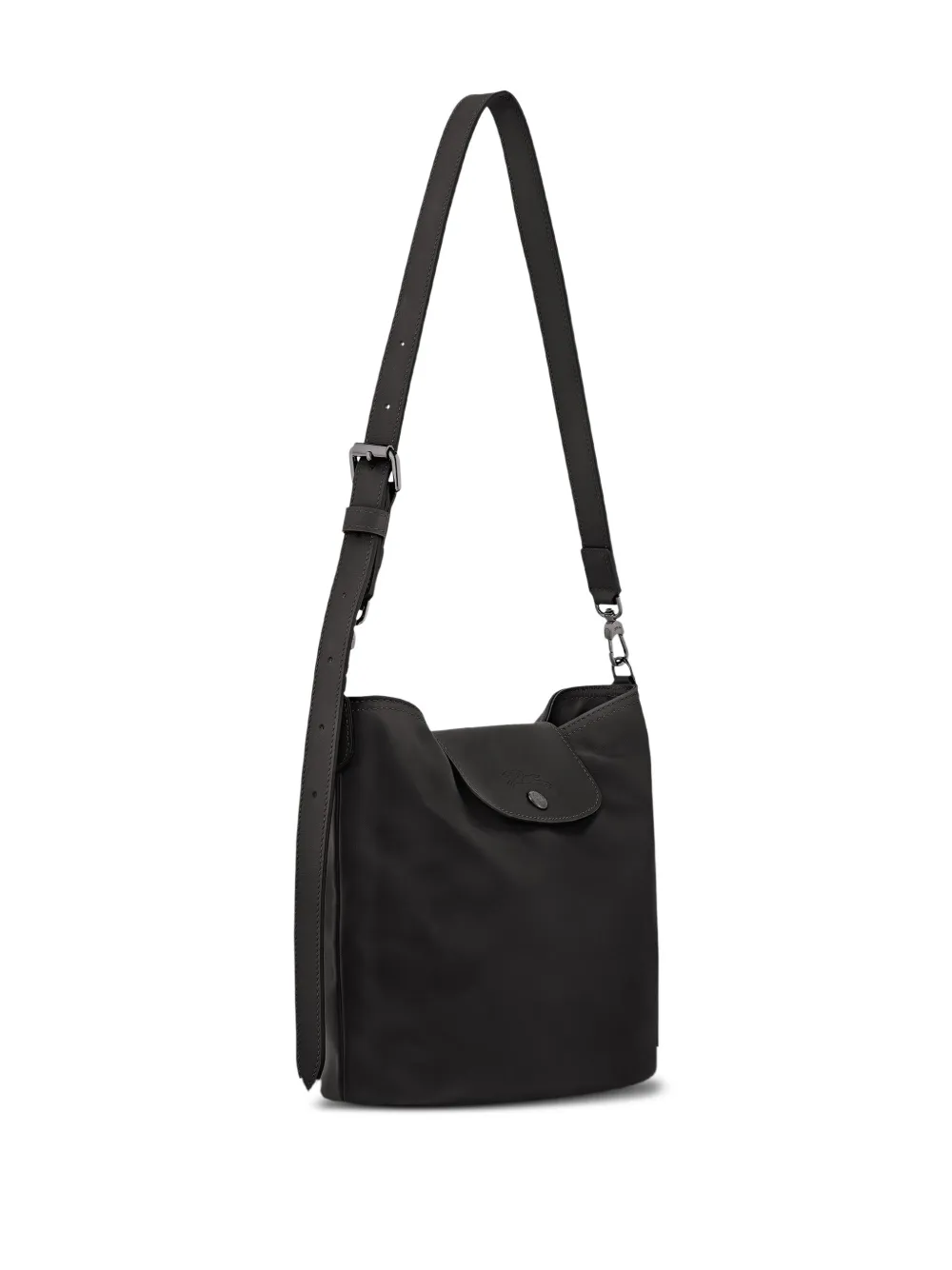 Longchamp Medium Le Pliage Xtra Leather Shoulder Bag In Black