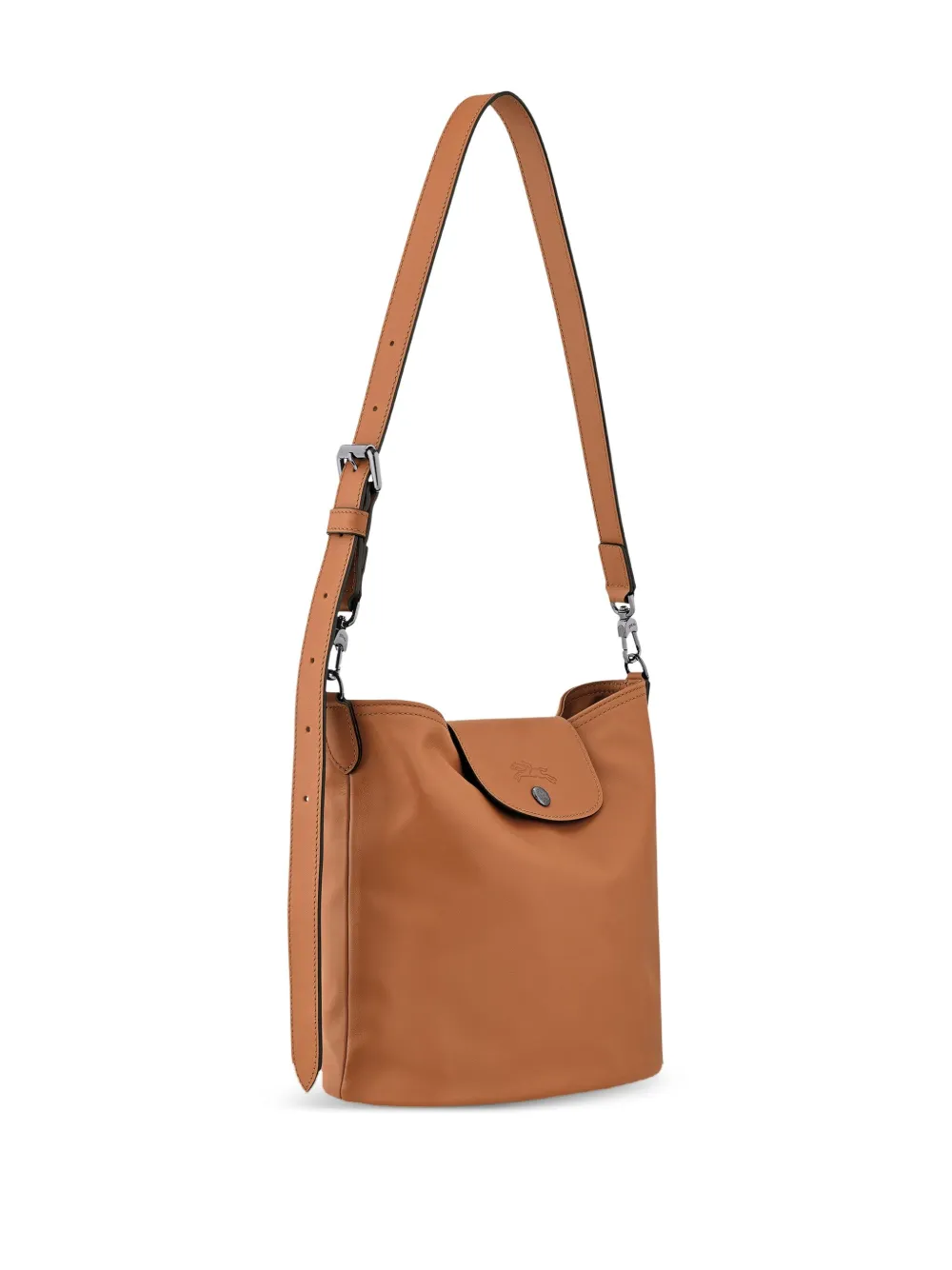 Longchamp Medium Le Pliage Xtra Leather Crossbody Bag In Brown