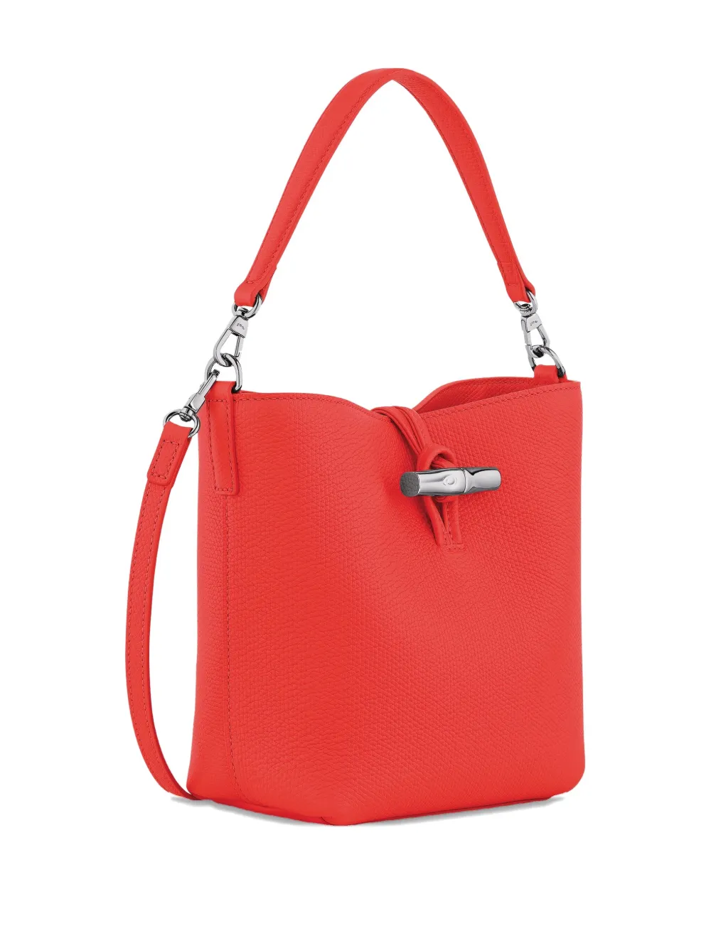 Longchamp Mini Le Roseau Bucket Bag In Red