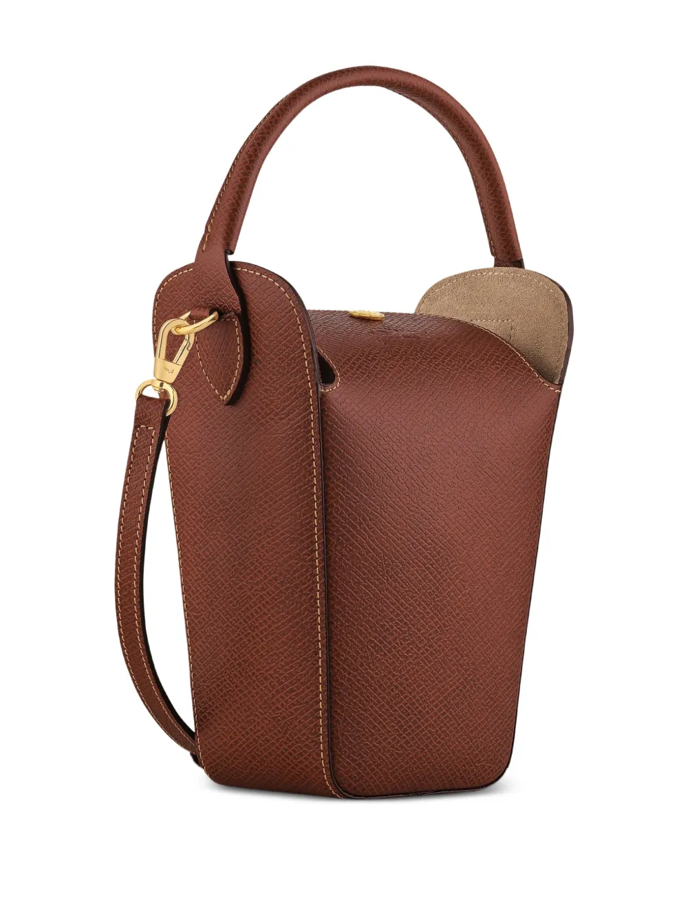 Longchamp Épure Pop Corn 迷你水桶包 In Brown