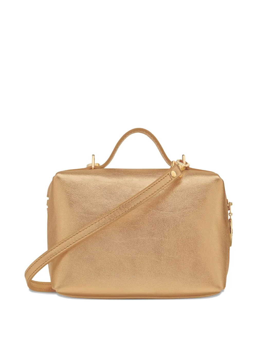 Longchamp Extra Small Le Pliage Xtra Gold Leather Crossbody Bag In Gold