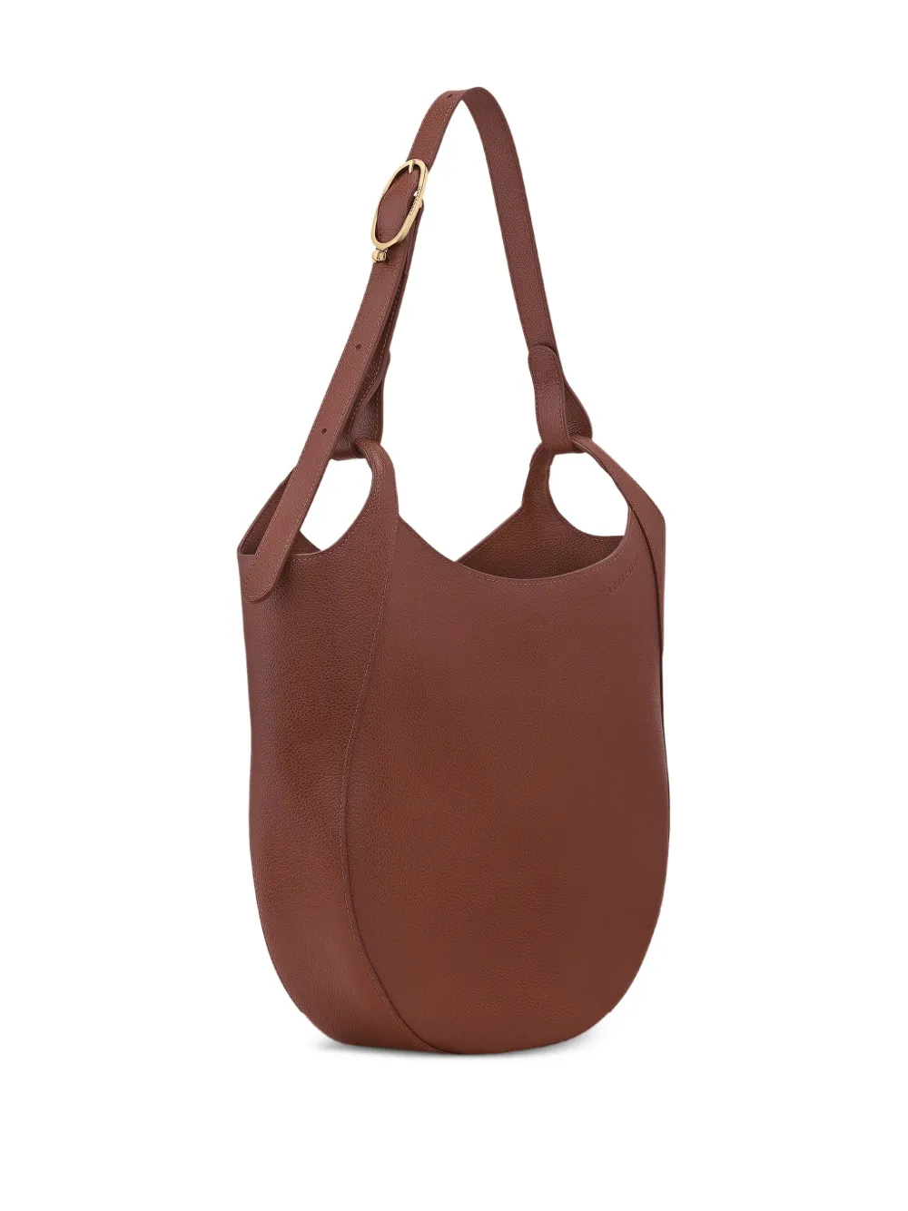 Longchamp Le Foulonné grote schoudertas van bewerkt leer Bruin