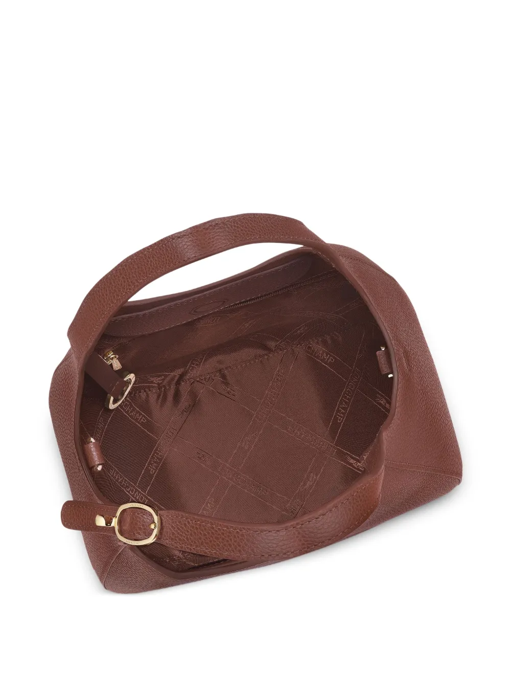 Longchamp Le Foulonné 小号粒面皮质托特提包 In Burgundy