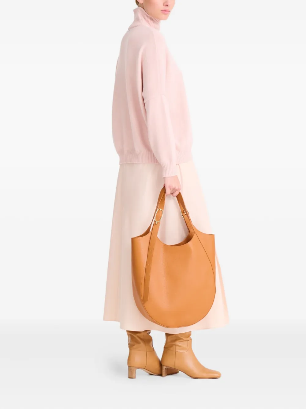 Longchamp Le Foulonné XL shopper van bewerkt leer - Bruin