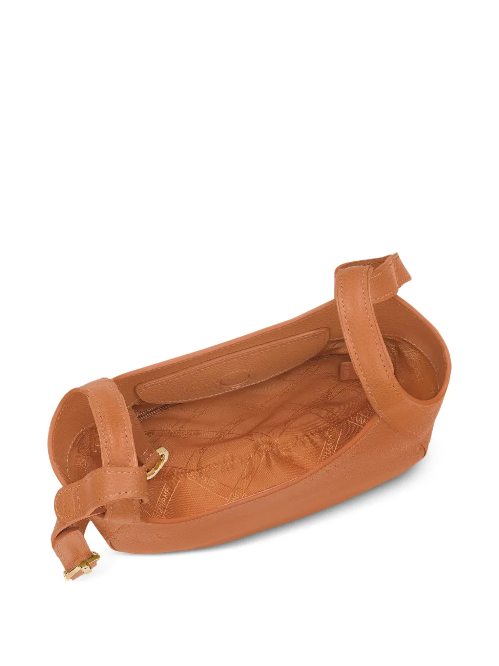 Longchamp Le Foulonné 粒面皮质小号斜挎包 In Brown