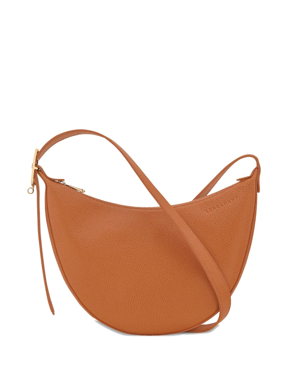 Longchamp Le Foulonné 粒面皮质小号斜挎包 In Brown