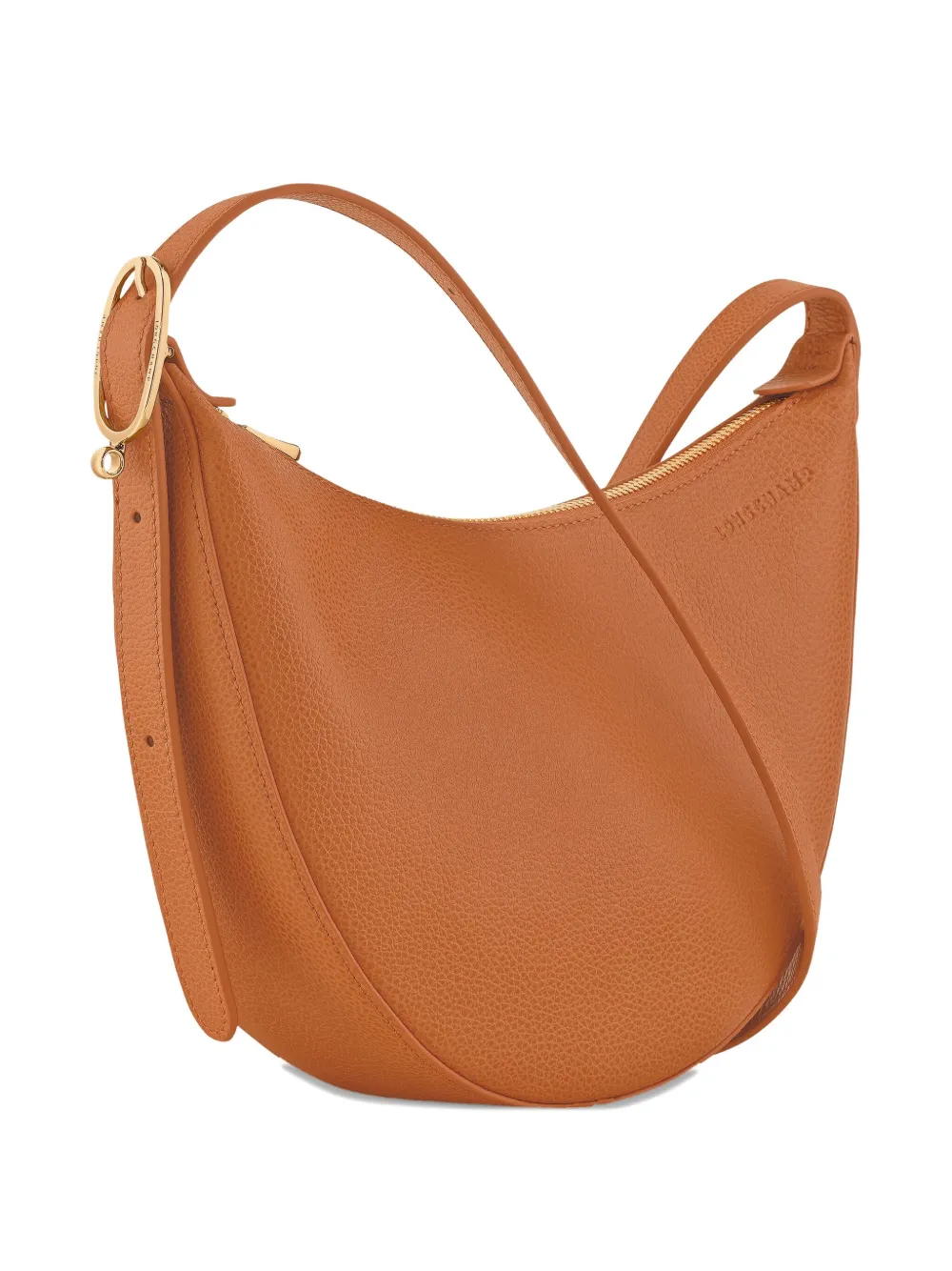 Longchamp Le Foulonné 粒面皮质小号斜挎包 In Brown
