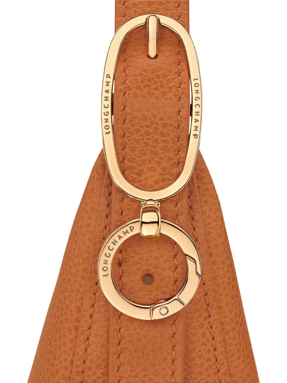 Longchamp Le Foulonné 粒面皮质小号斜挎包 In Brown
