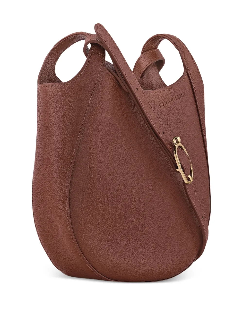 Longchamp Le Foulonné 粒面皮质小号斜挎包 In Brown