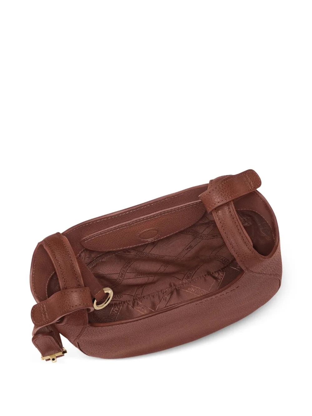 Longchamp Le Foulonné 粒面皮质小号斜挎包 In Brown