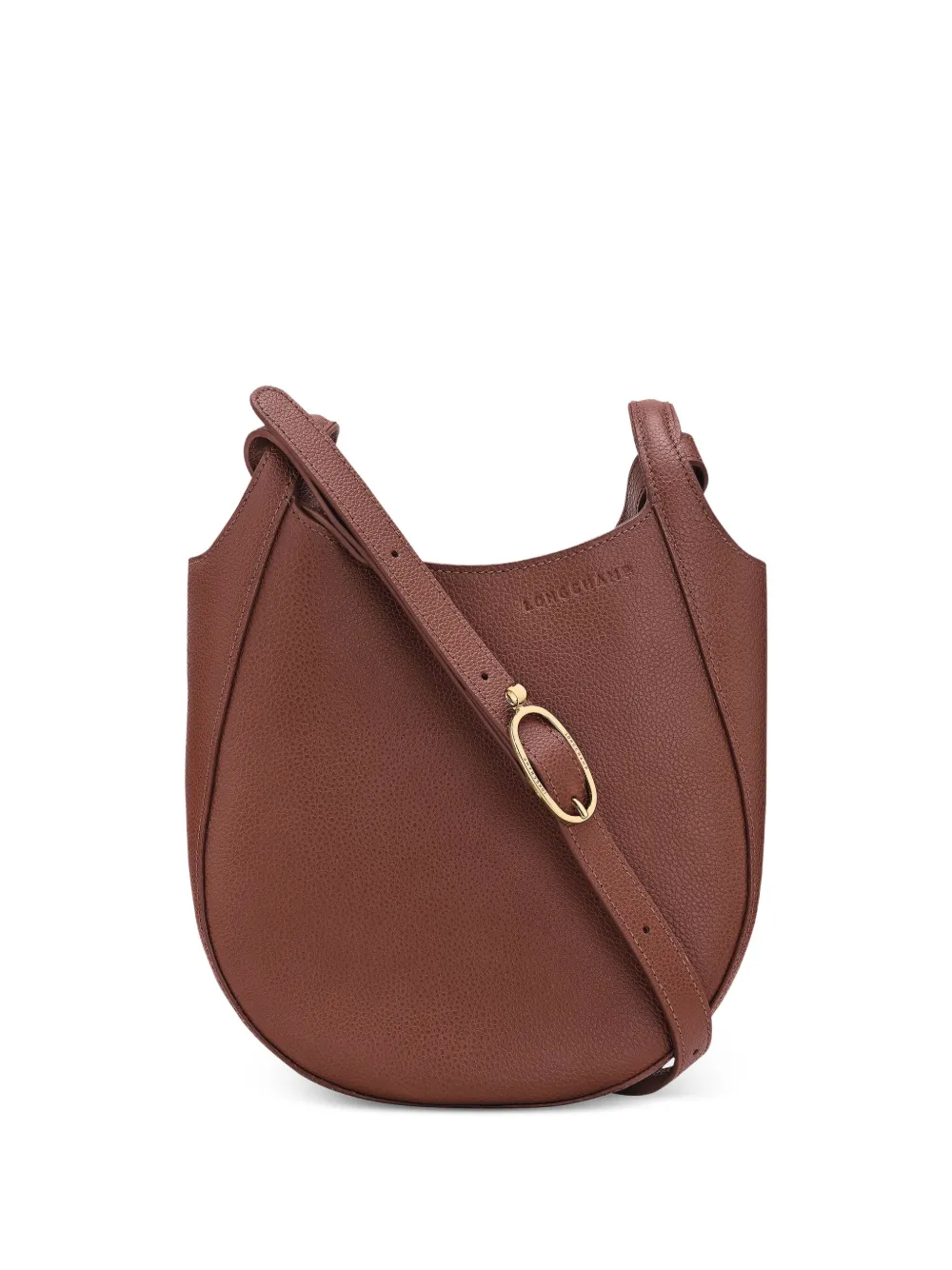 Longchamp Le Foulonné 粒面皮质小号斜挎包 In Brown