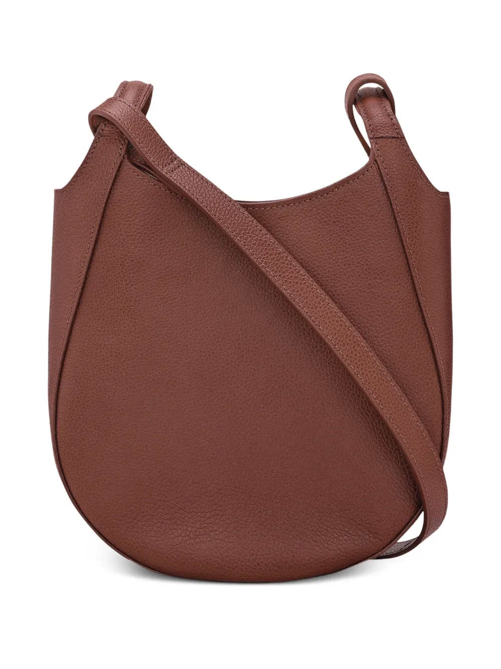 Longchamp Le Foulonné 粒面皮质小号斜挎包 In Brown