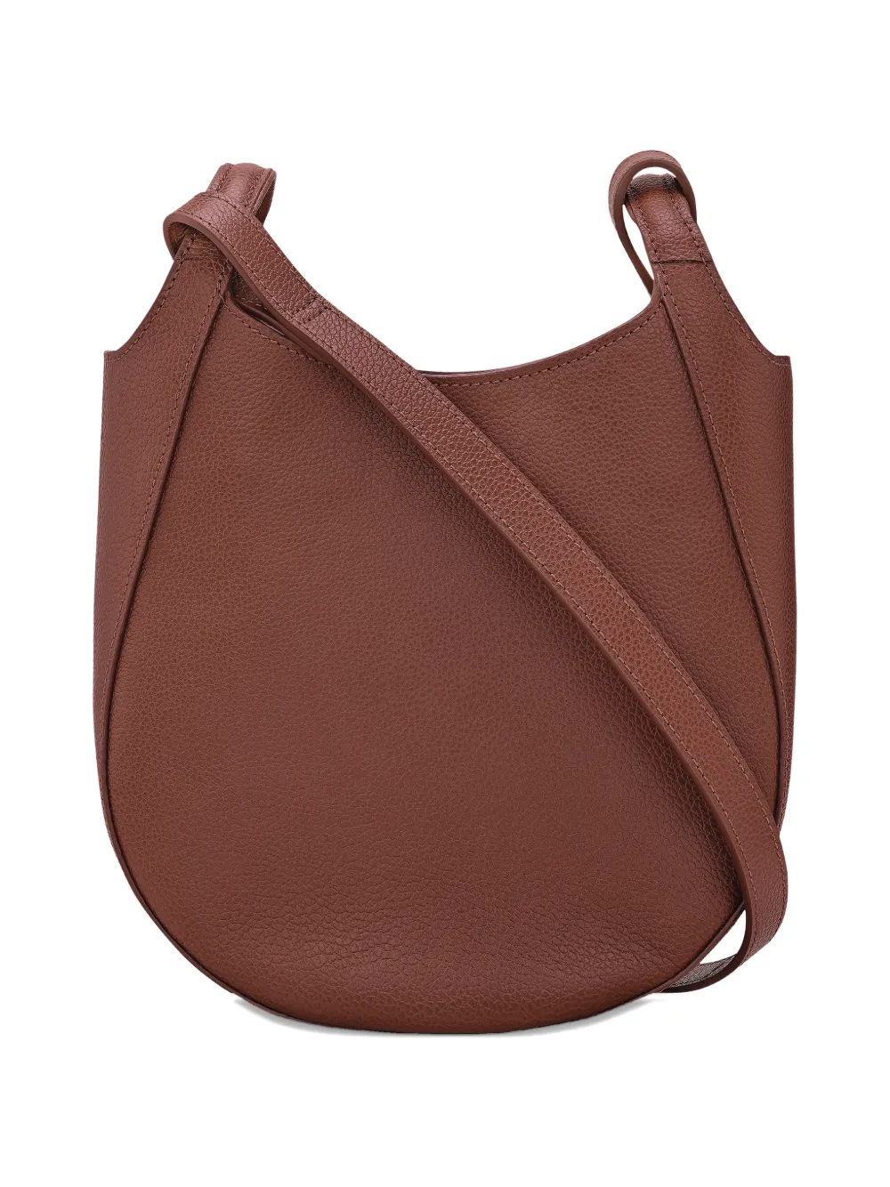  Longchamp Small Le Foulonné Grained-leather Crossbody Bag - Brown 