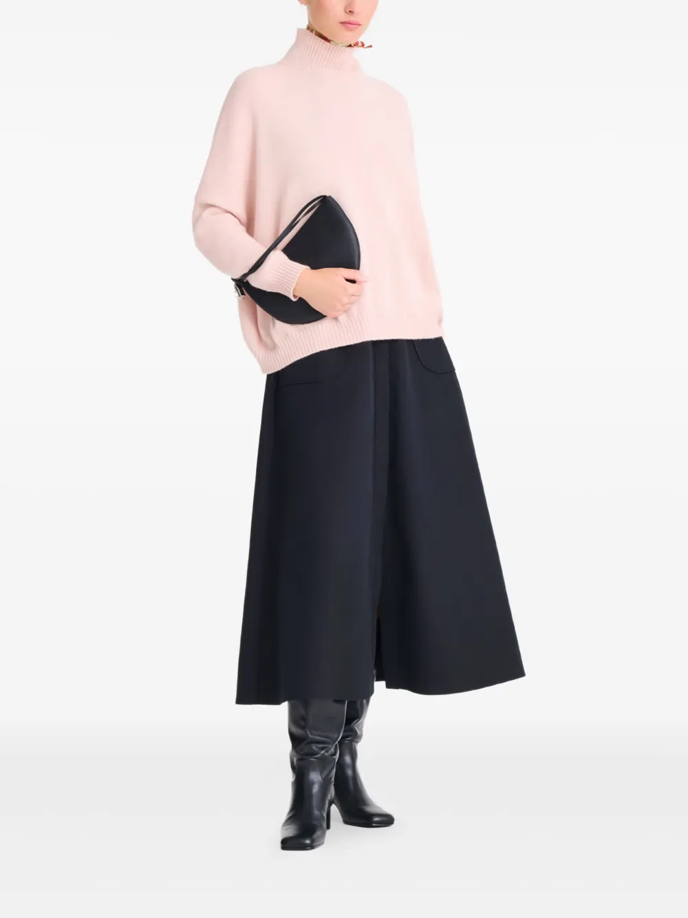 Longchamp Le Roseau kleine shopper - Zwart