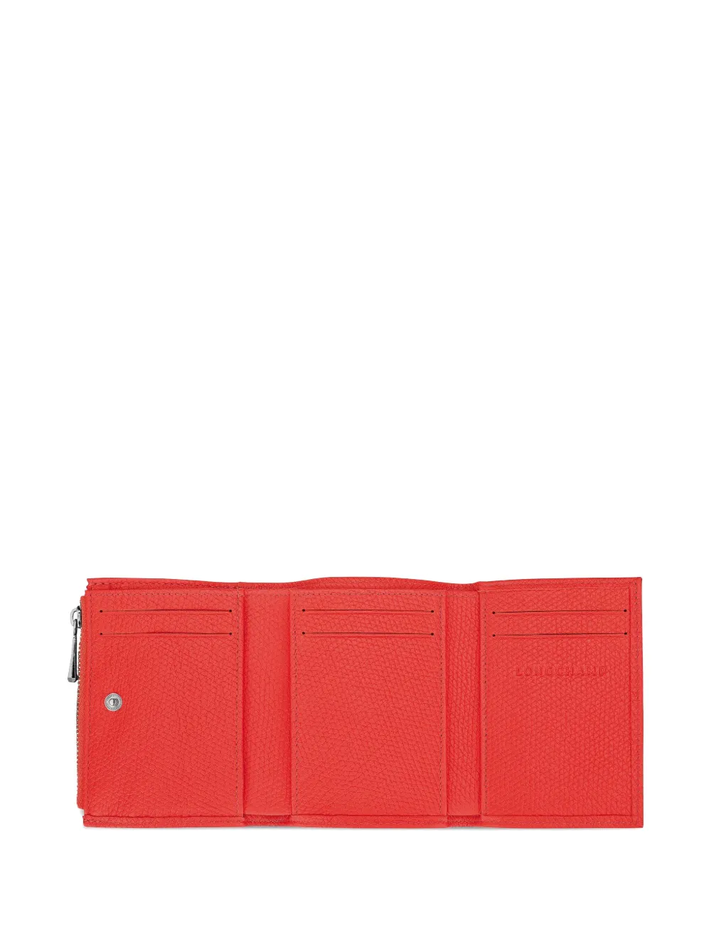 Longchamp Le Roseau Compact Wallet In Red