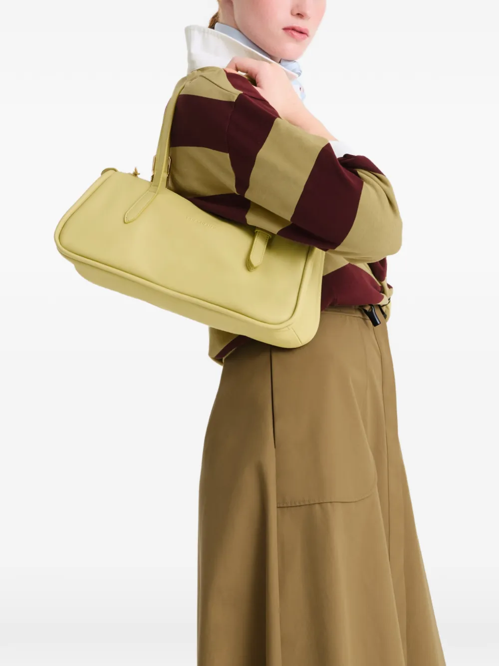  Longchamp L Looong Zipped Shoulder Bag - Green 