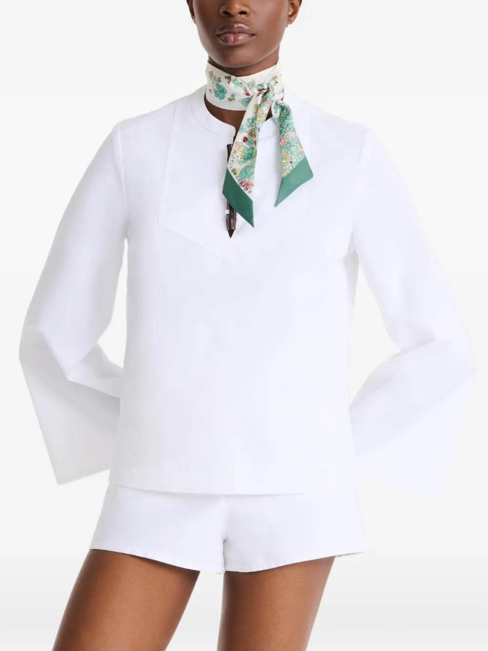 Longchamp Frise Fleurie sjaal - Beige