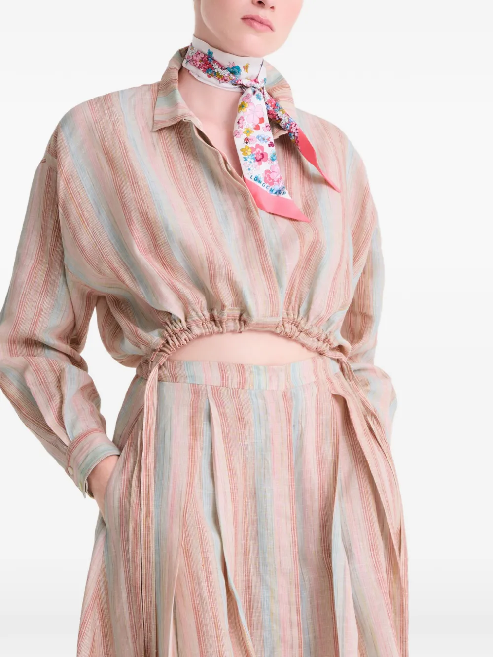 Longchamp Frise Fleurie sjaal - Roze