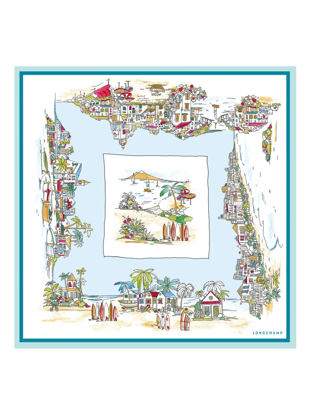 Longchamp Foulard Vivement l'Eté - Blu