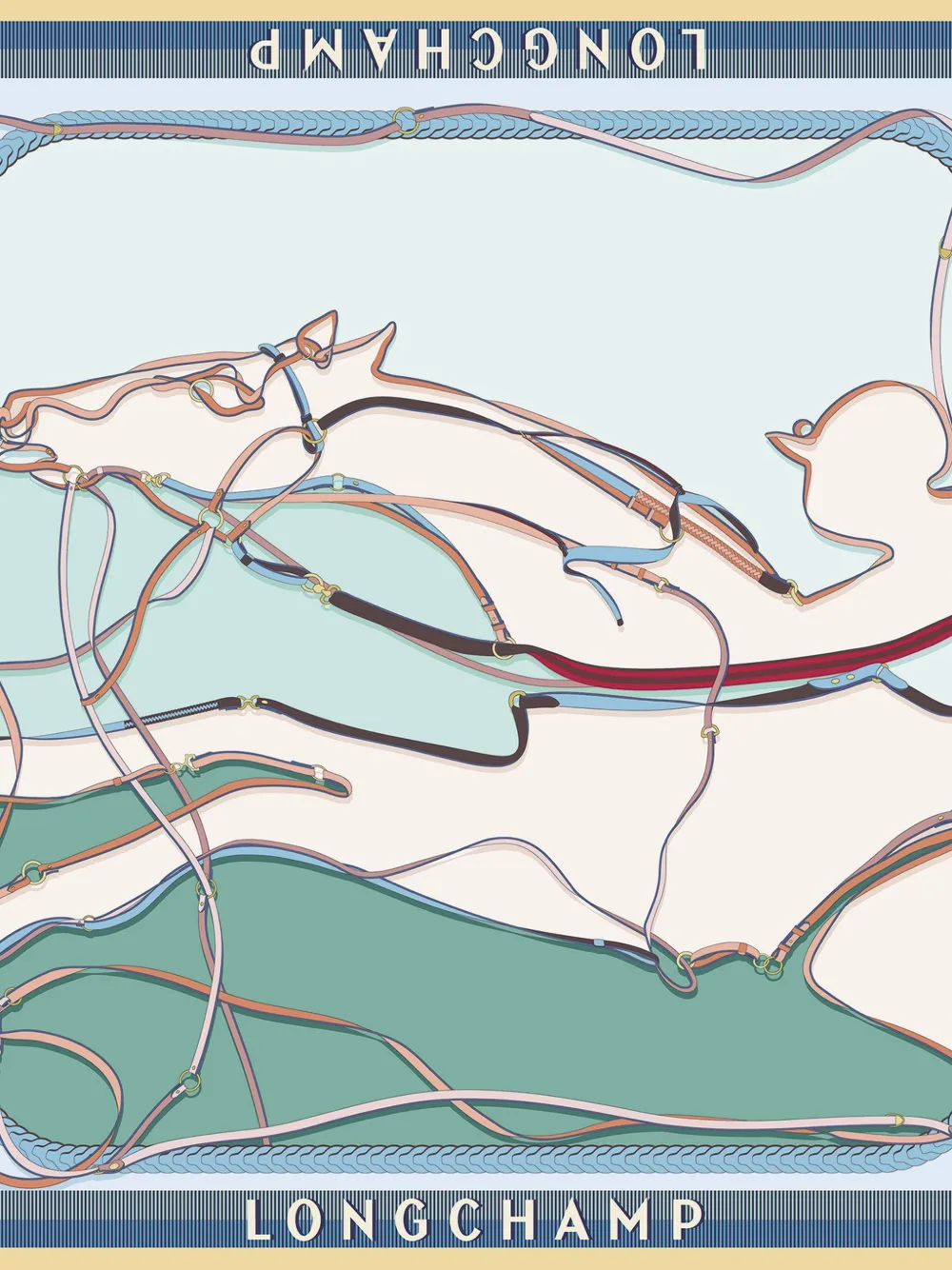 Longchamp A Toute Allure zijden sjaal - Beige