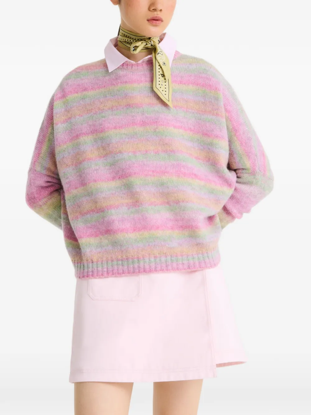 Longchamp Foulard French Bandana in seta - Verde