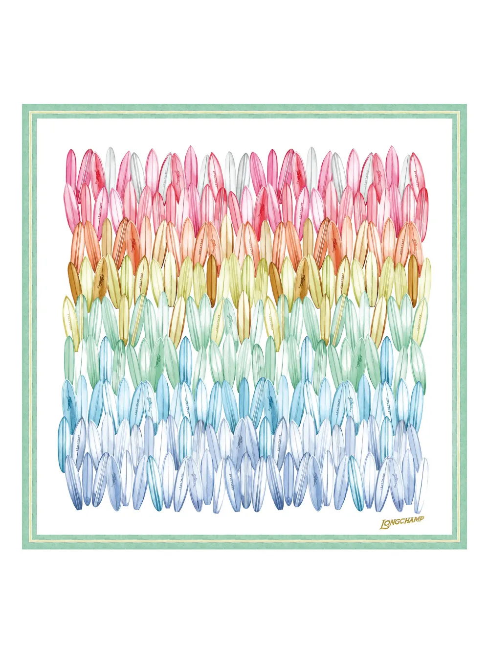 Longchamp Foulard Camaïeu de Surf - Bianco