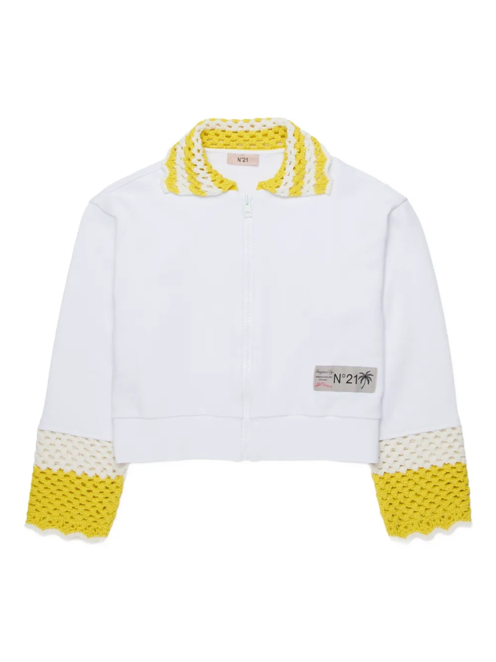 Nº21 Kids Felpa con zip - Bianco