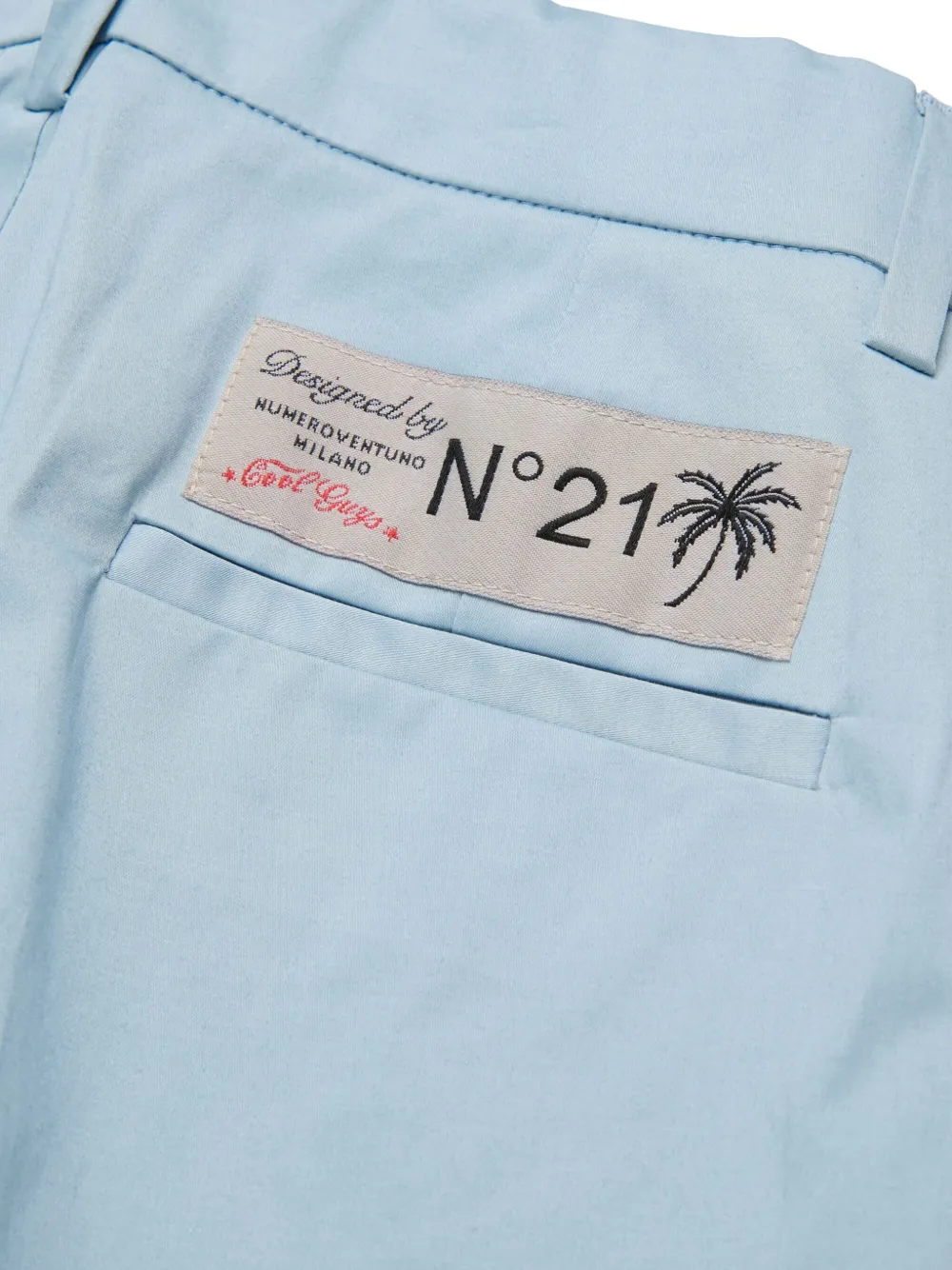  Nº21 Kids Pleated-front Shorts - Blue 