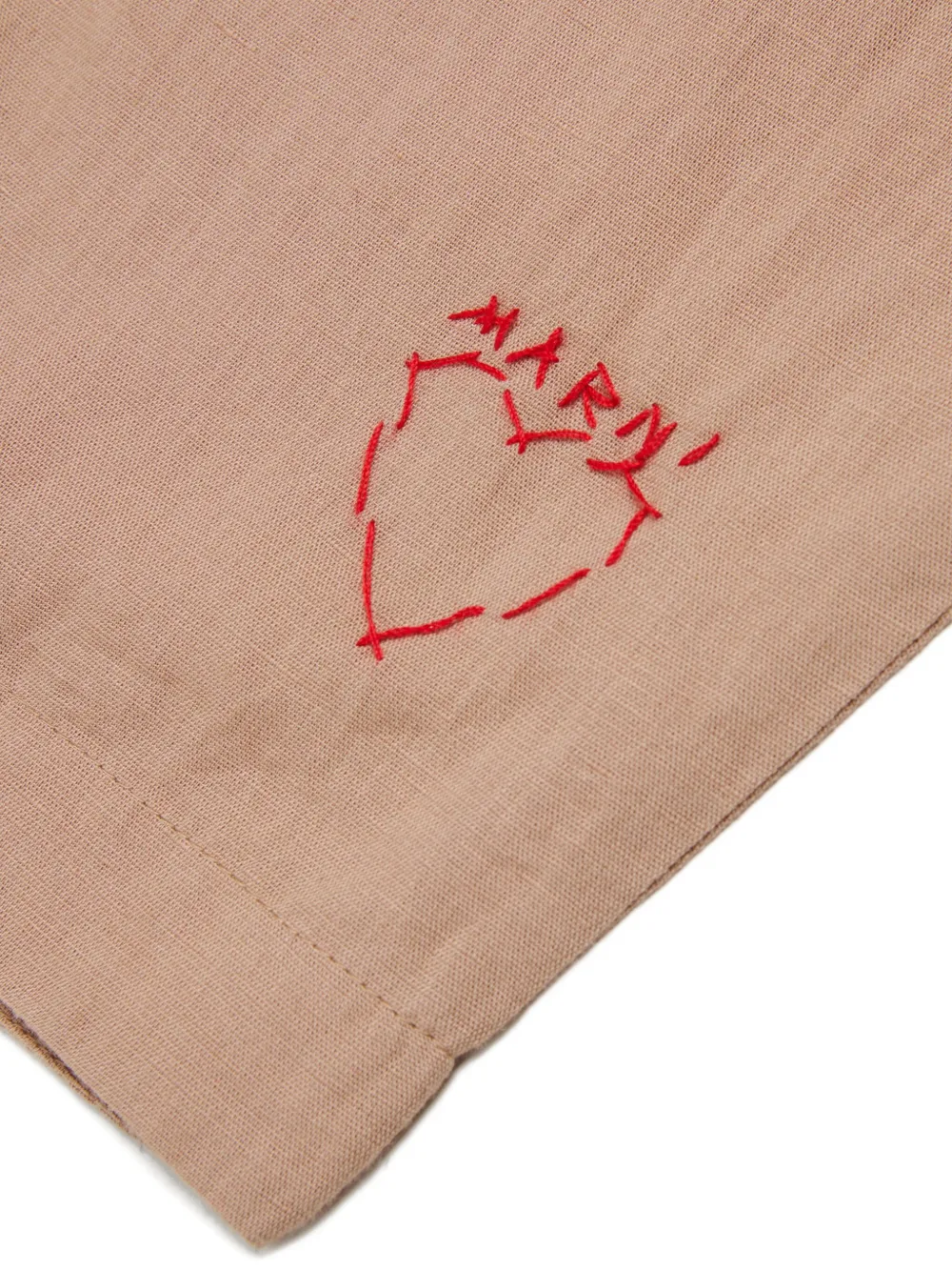  Marni Kids Heart-embroidered Trousers - Neutrals 