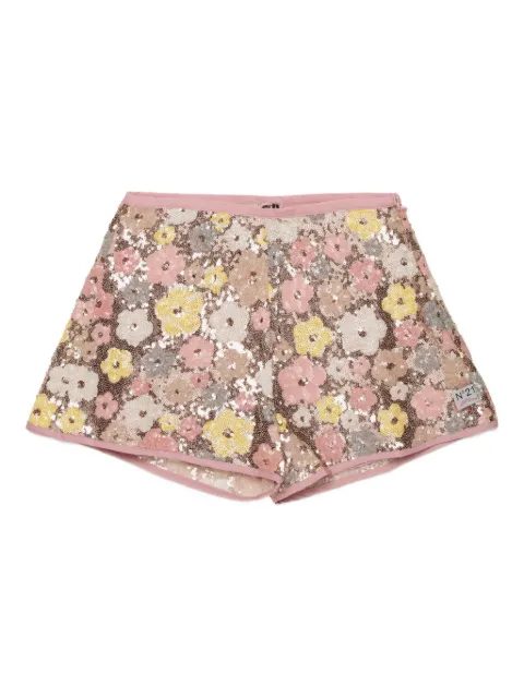 Nº21 Kids short en jean à sequins brodés