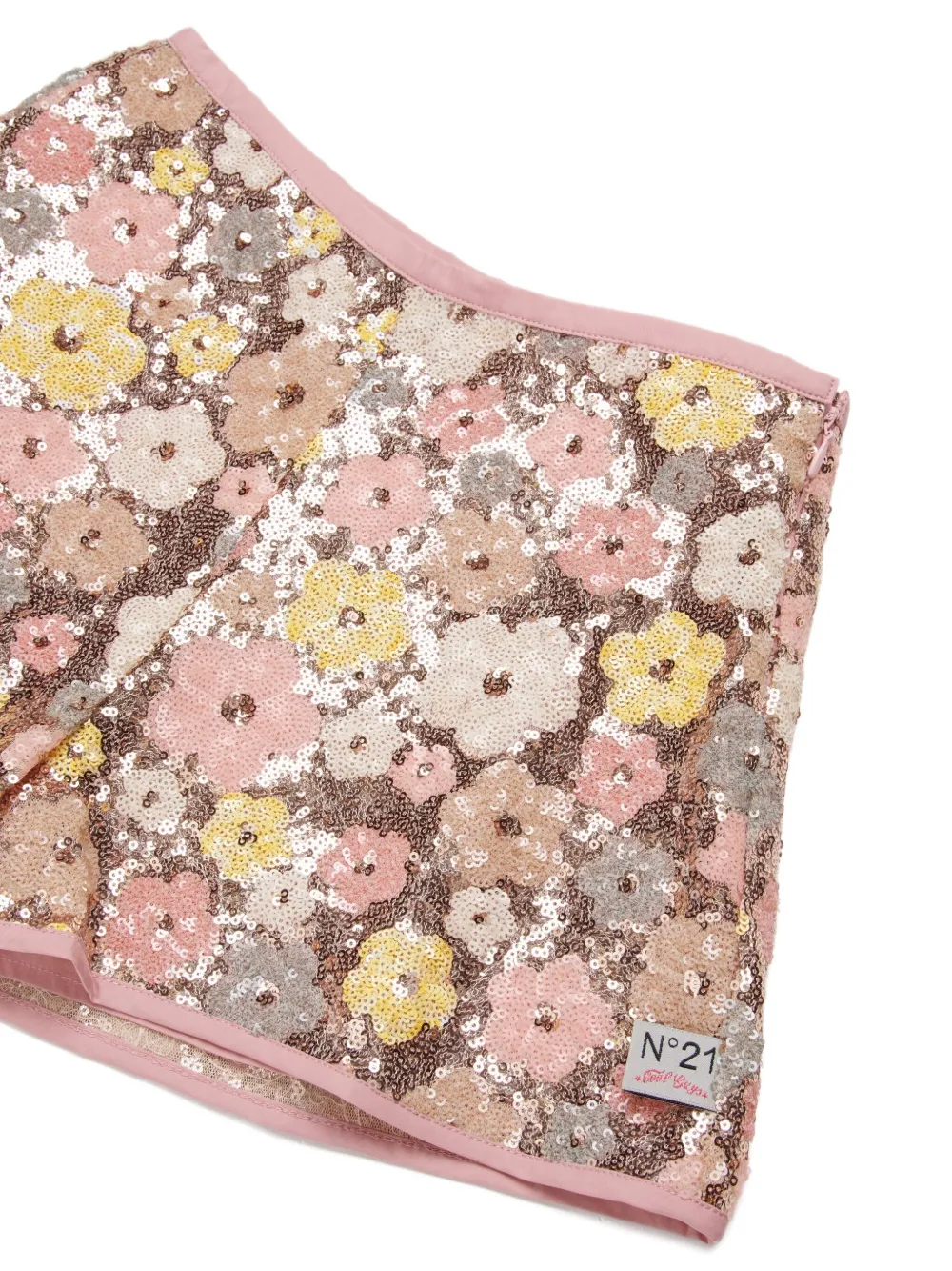 Floral Sequin-Embellished Shorts
