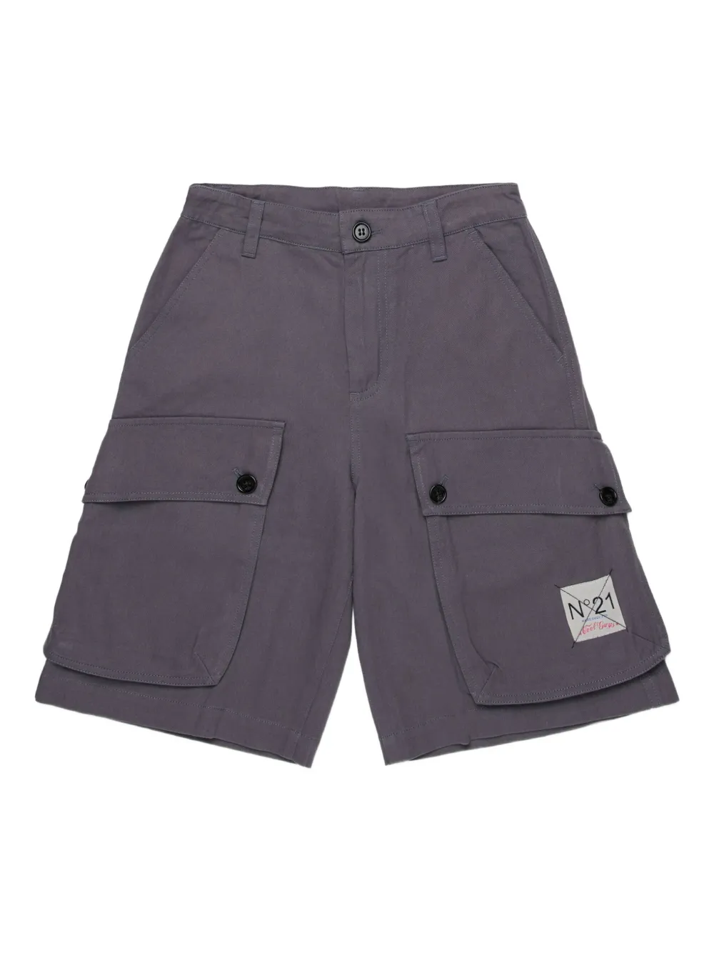 Nº21 Kids Cargo corti con bottoni - Grigio