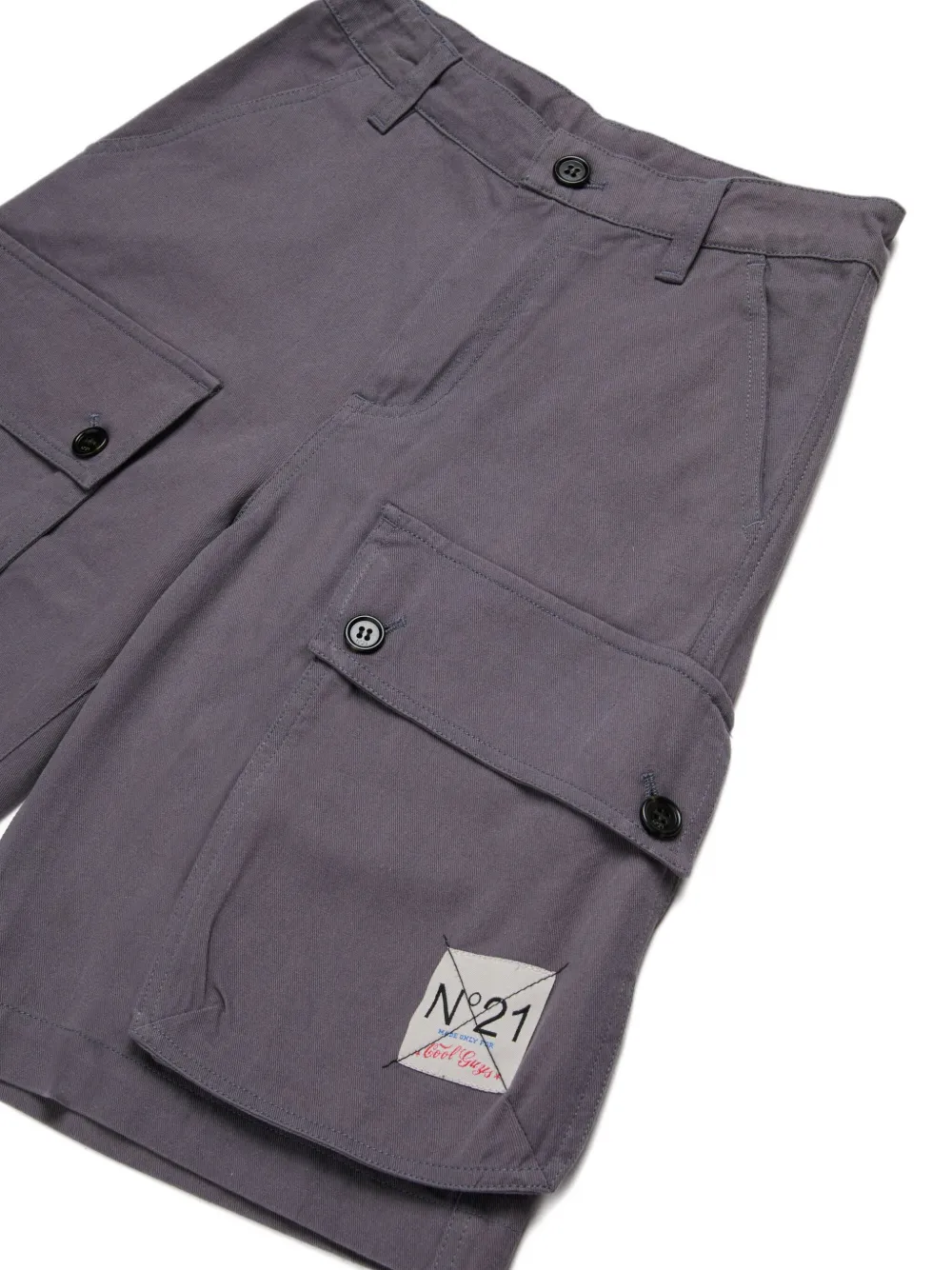 Nº21 Kids Cargo shorts met knopen Grijs