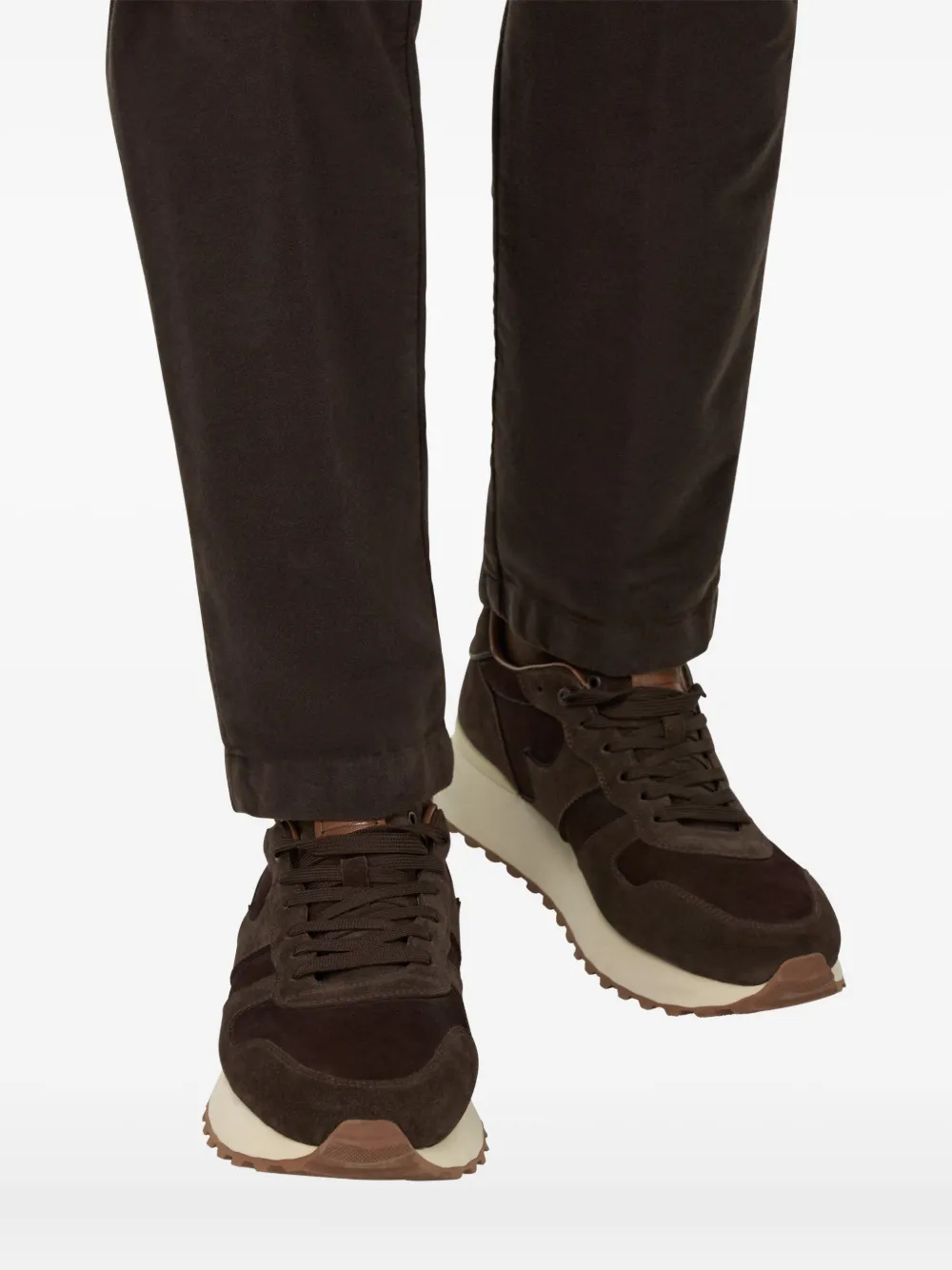 Boggi Milano suede logo-detail sneakers Bruin