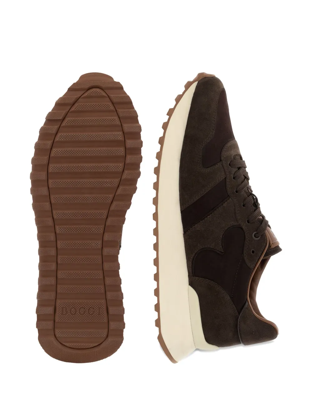 Boggi Milano suede logo-detail sneakers Bruin
