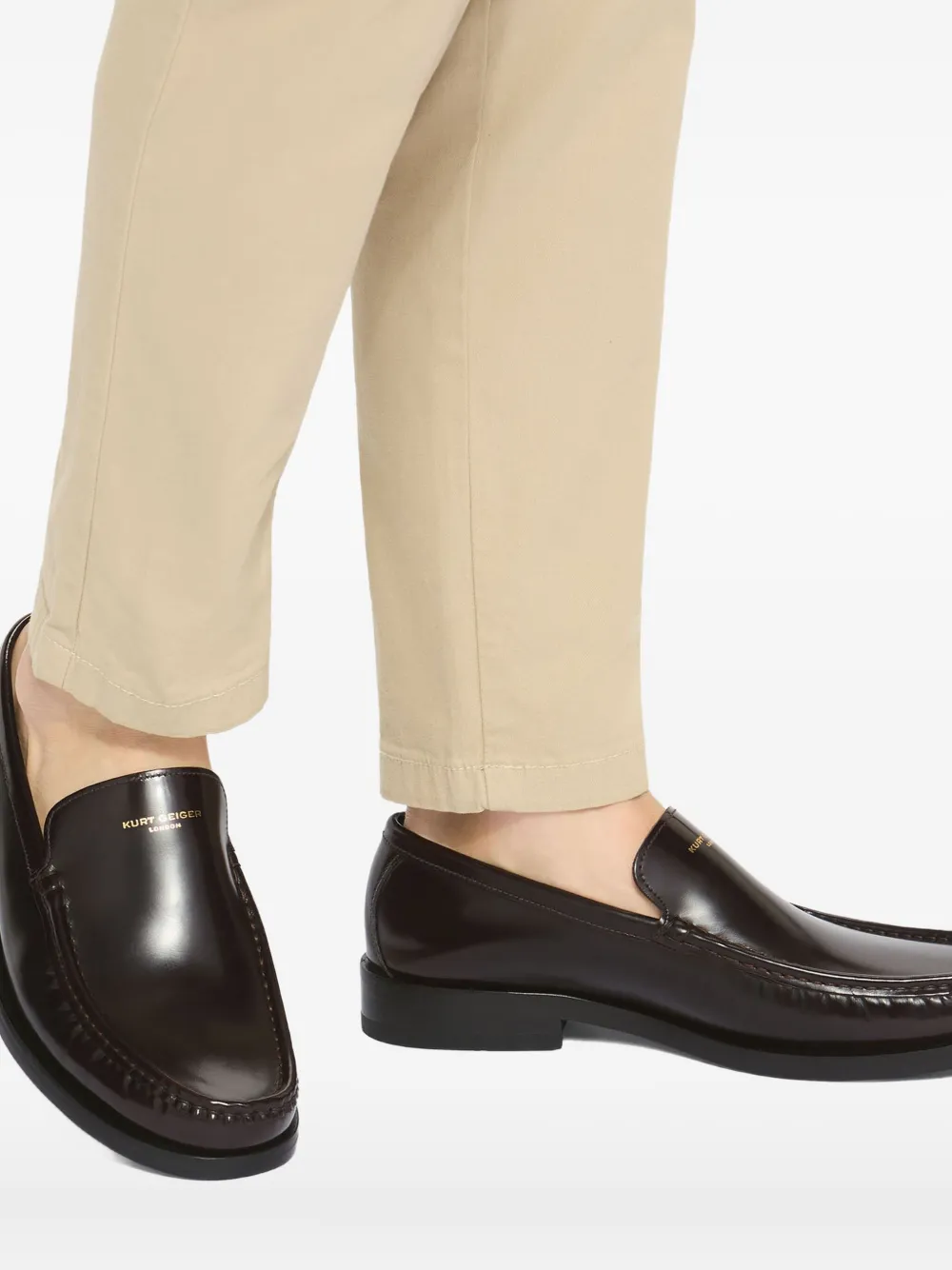 Kurt Geiger Denman Logo-print Loafers In Red