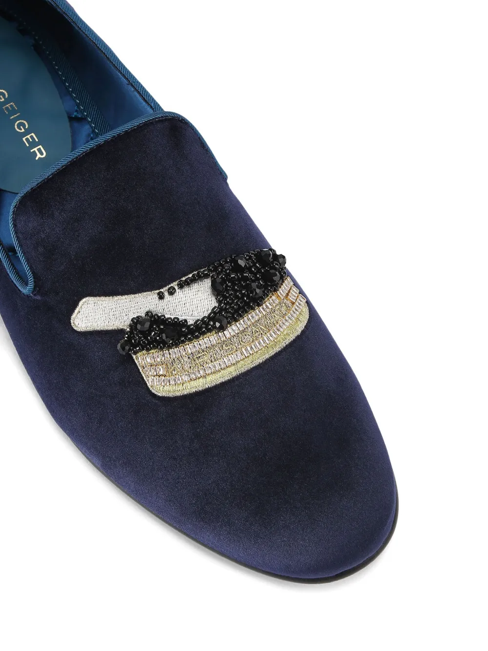 Kurt Geiger London Ace loafers met geborduurd detail Blauw
