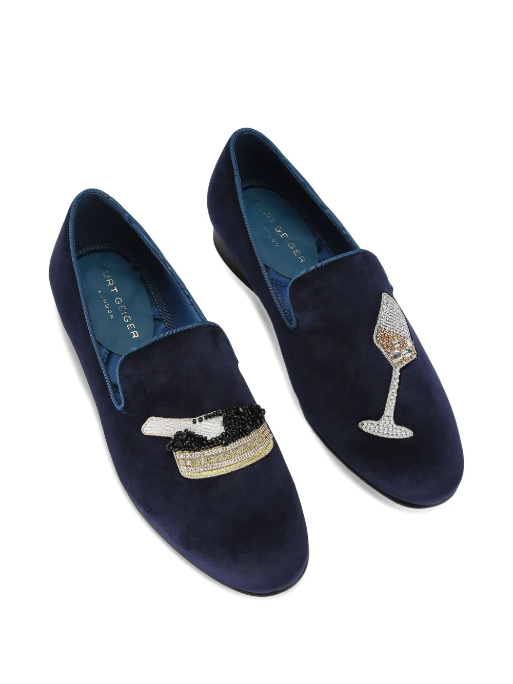 Kurt Geiger London Ace loafers met geborduurd detail - Blauw