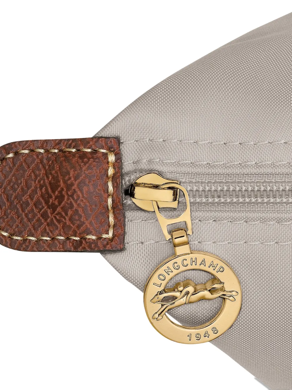 Longchamp L Le Pliage bewerkte shopper met handgreep Beige