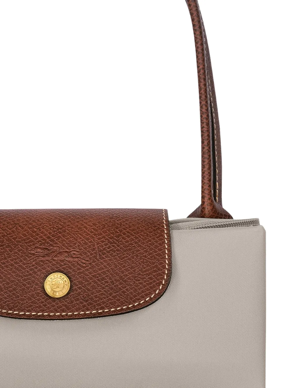  Longchamp L Le Pliage Top-handle Pebble Tote Bag - Neutrals 